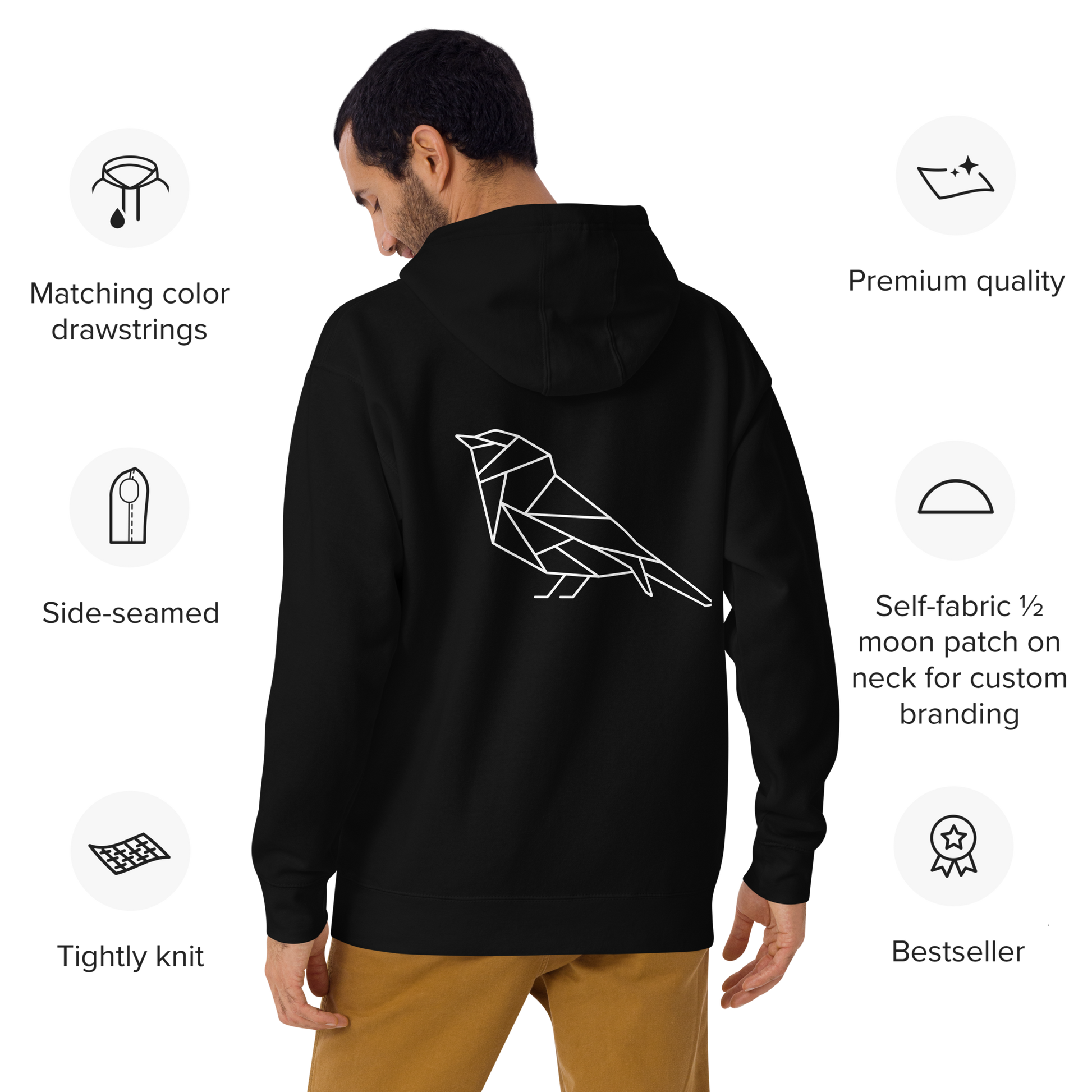 Black Hoodie St. Louis Park Orioles Geometric Design on back