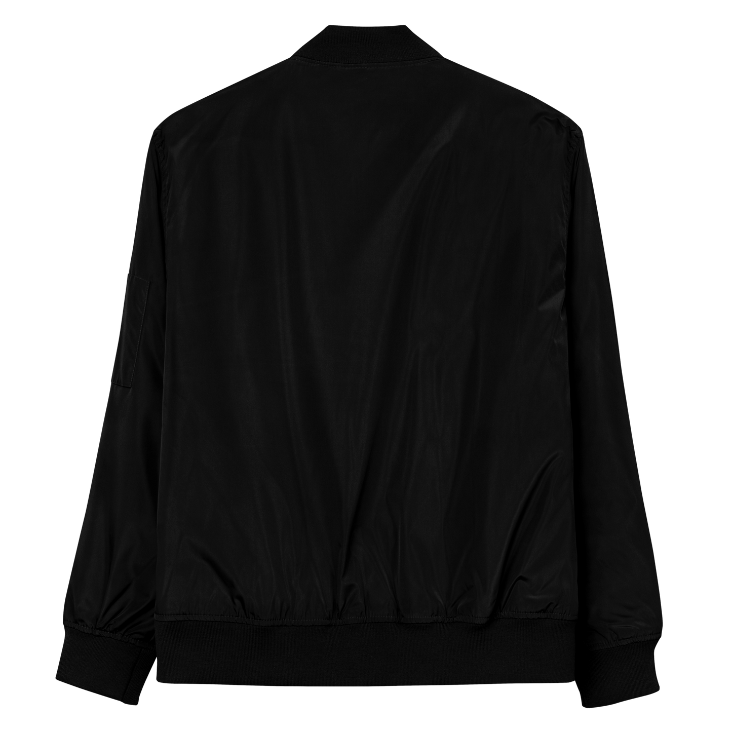 Black Recycled Bomber Jacket for St. Louis Park Orioles Schools with Orange Park Embroidery