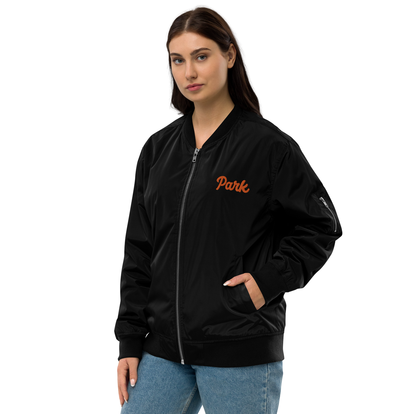 St. Louis Park Orioles Premium Bomber Jacket with Park Embroidery-Black