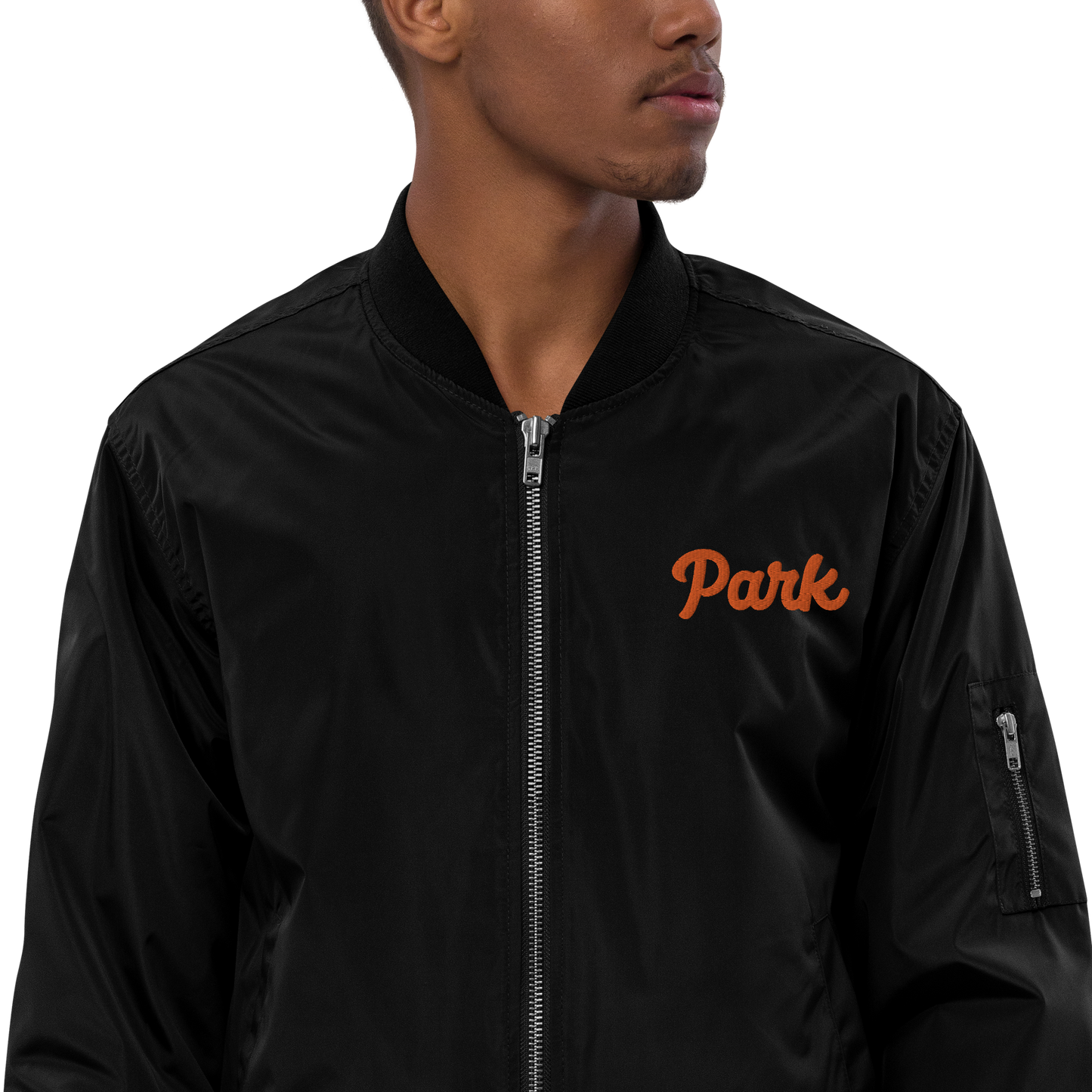 St. Louis Park Orioles Premium Bomber Jacket with Park Embroidery-Black