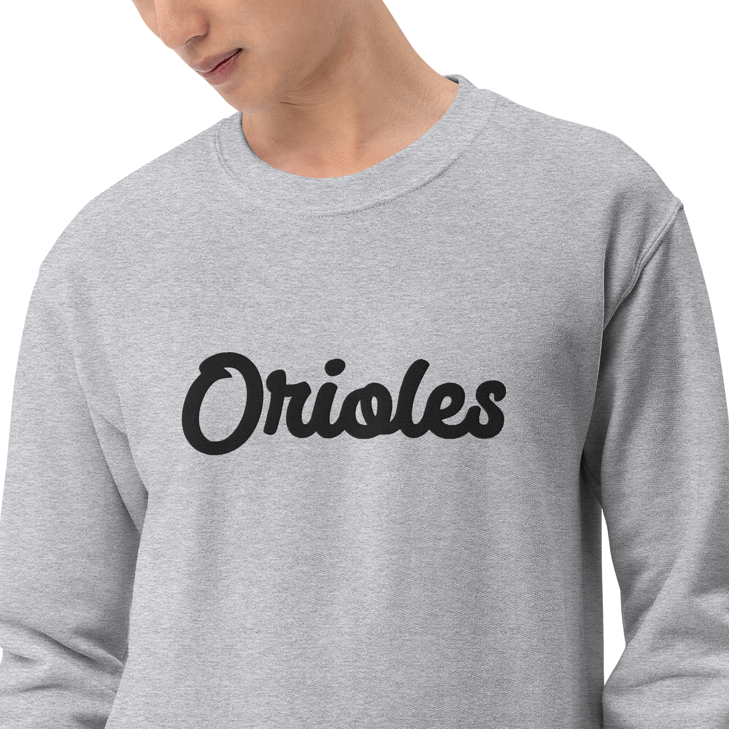 Gray St. Louis Park Orioles Gray Sweatshirt Embroidered Orioles working Crew Neck Unisex