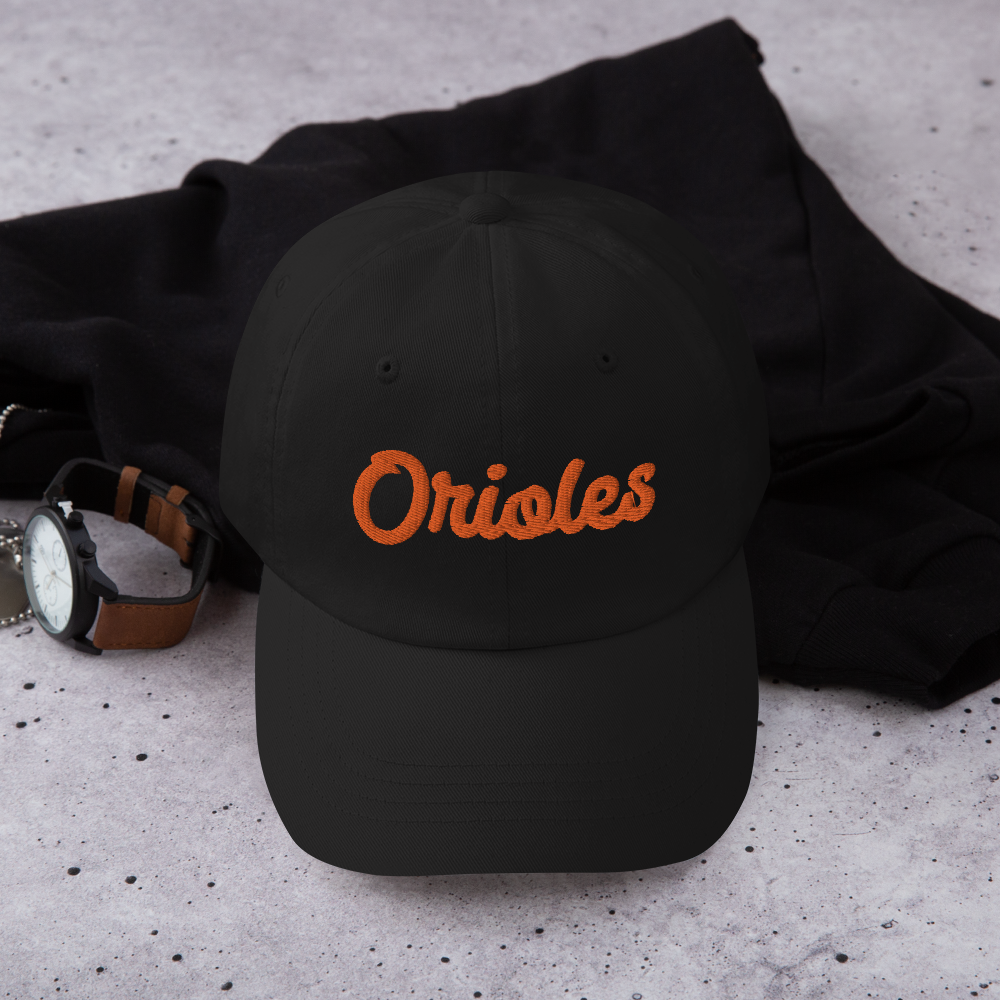 St. Louis Park Classic Dad Hat Orioles Embroidered Orange Black Hat