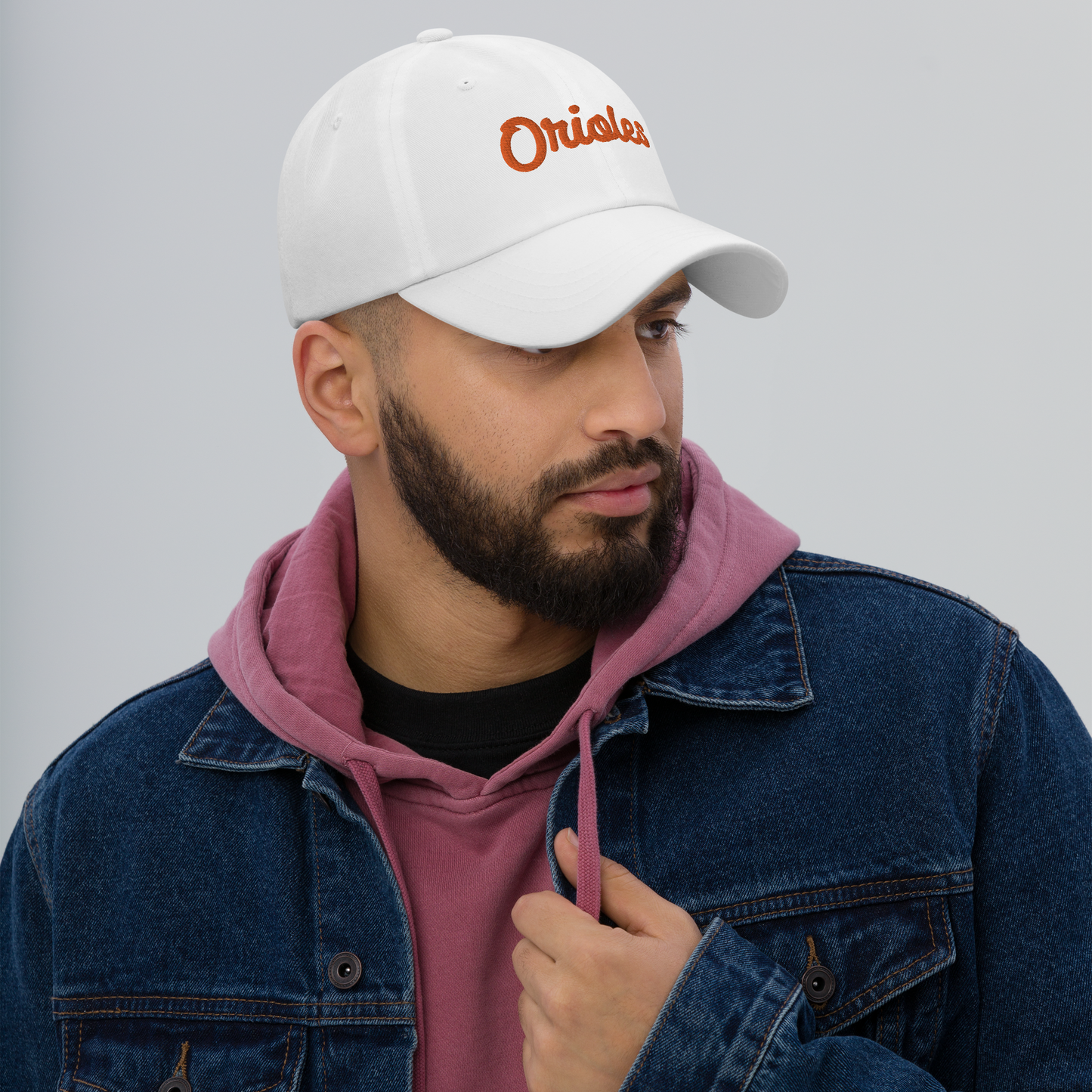 St. Louis Park Classic Dad Hat Orioles Embroidered Orange White Hat