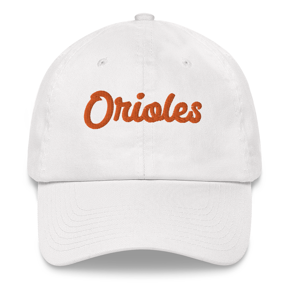 St. Louis Park Classic Dad Hat Orioles Embroidered Orange White Hat