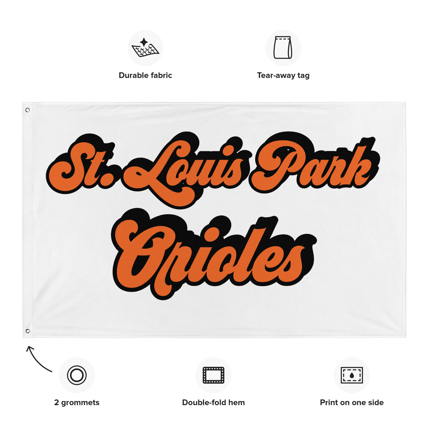 St. Louis Park Orioles SLP Flag White