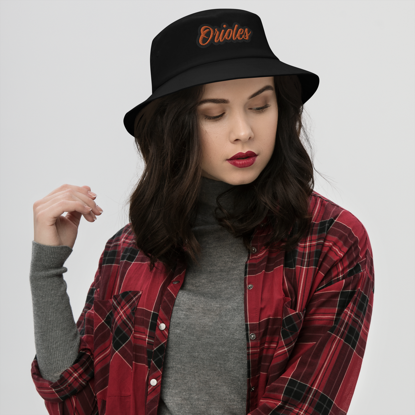 St. Louis Park Orioles Black Bucket Hat Embroidered Orange