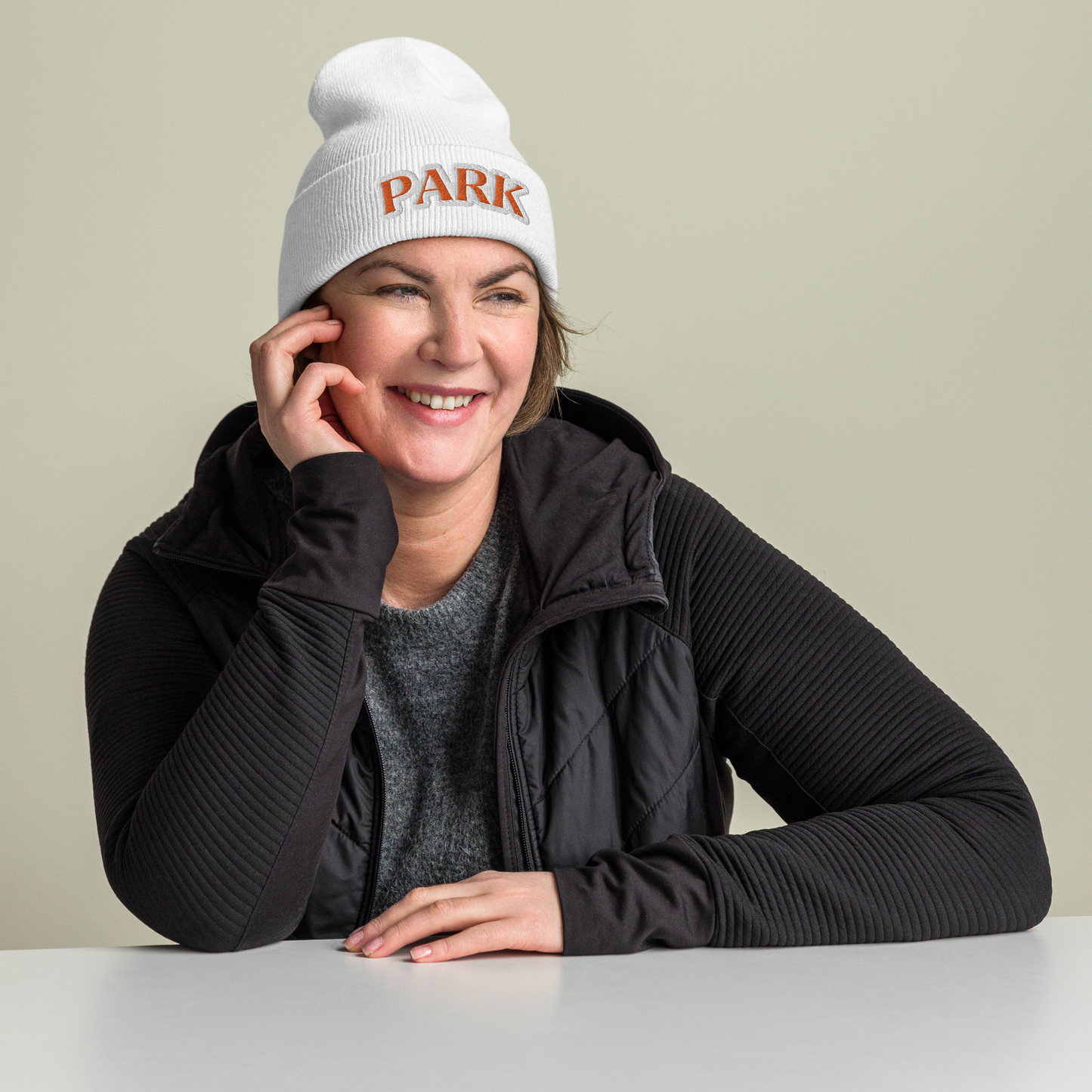 White Embroidered Park Cuffed St. Louis Park Orioles Beanie Hat Winter
