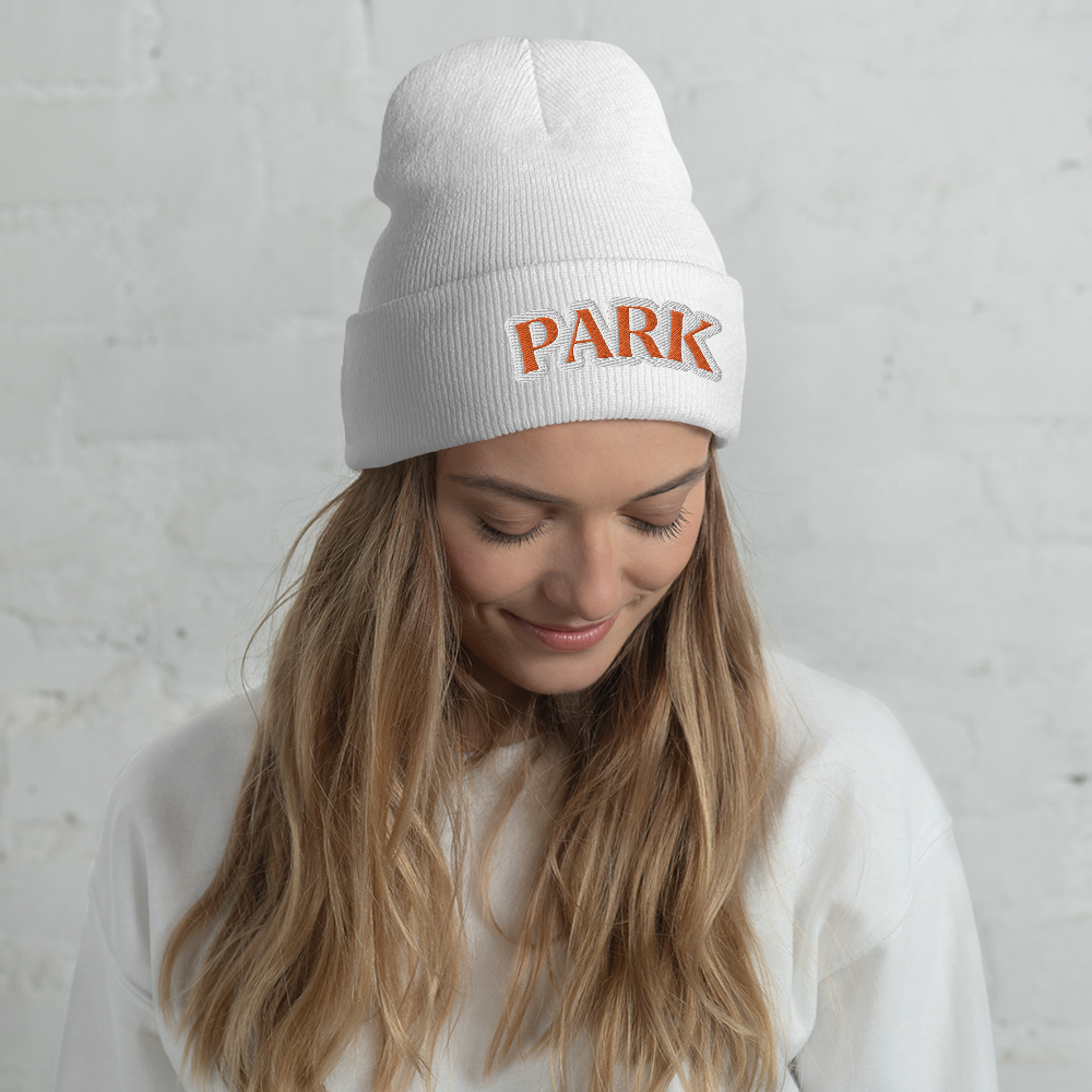 White Embroidered Park Cuffed St. Louis Park Orioles Beanie Hat Winter