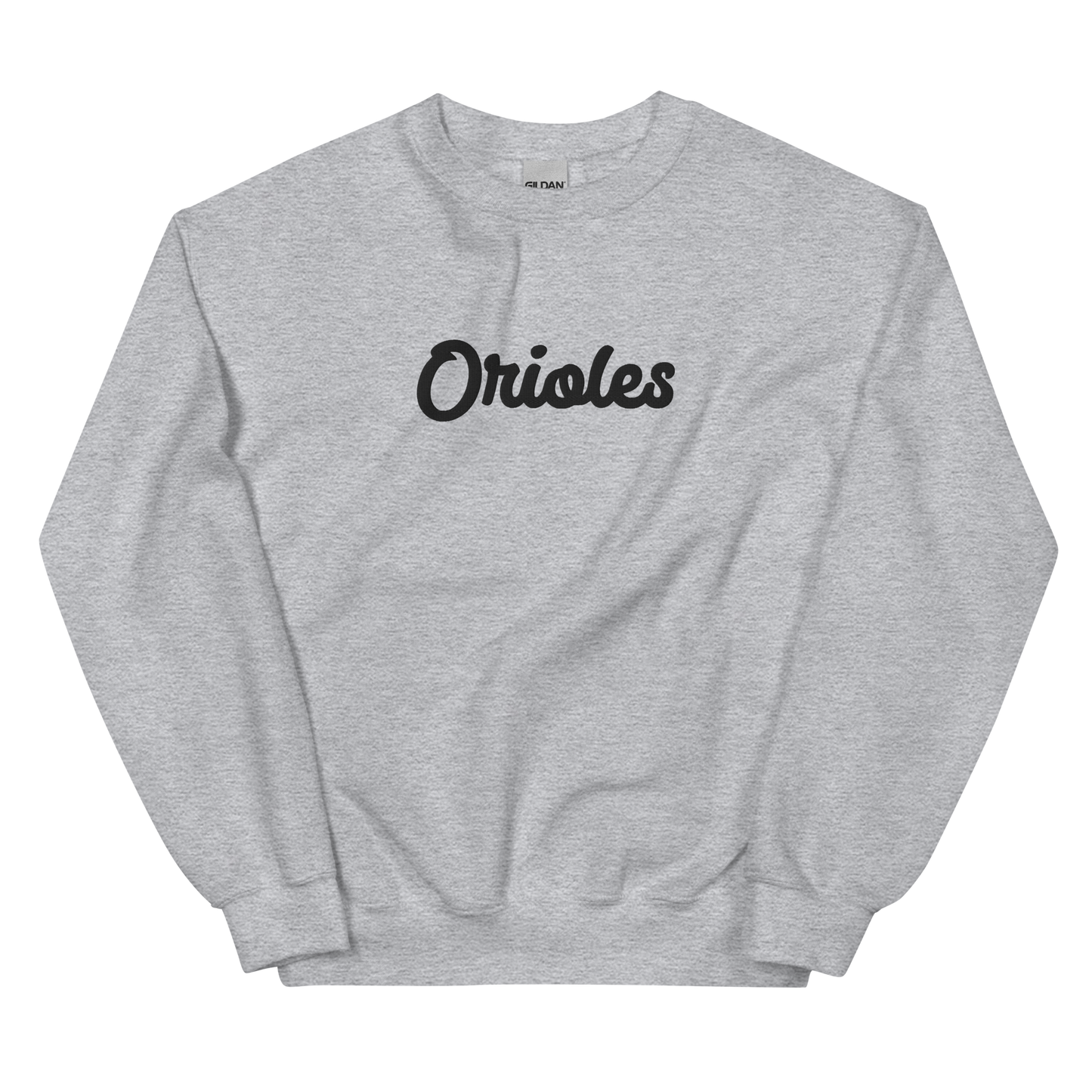 Gray St. Louis Park Orioles Gray Sweatshirt Embroidered Orioles working  Crew Neck Unisex