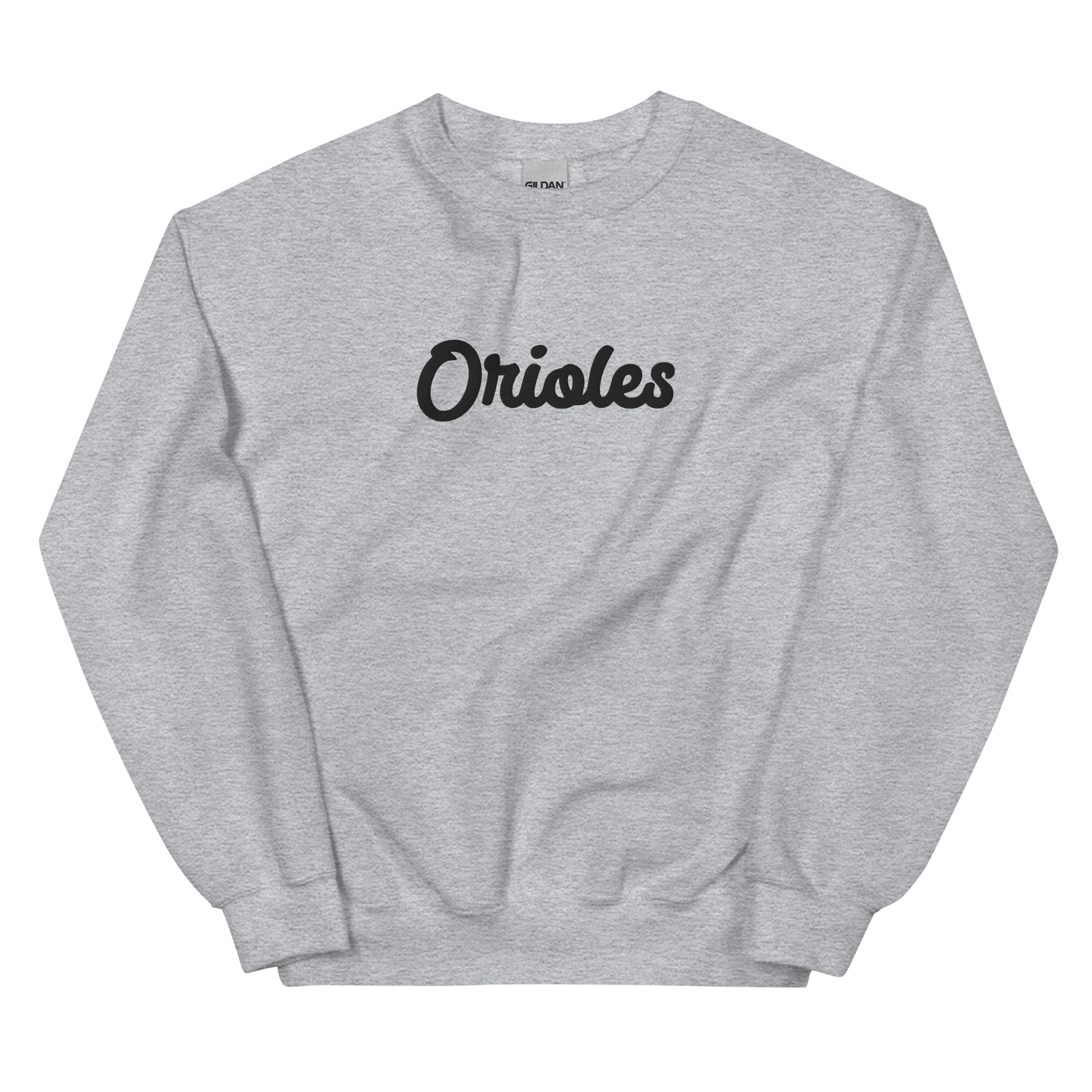 Gray St. Louis Park Orioles Gray Sweatshirt Embroidered Orioles working  Crew Neck Unisex