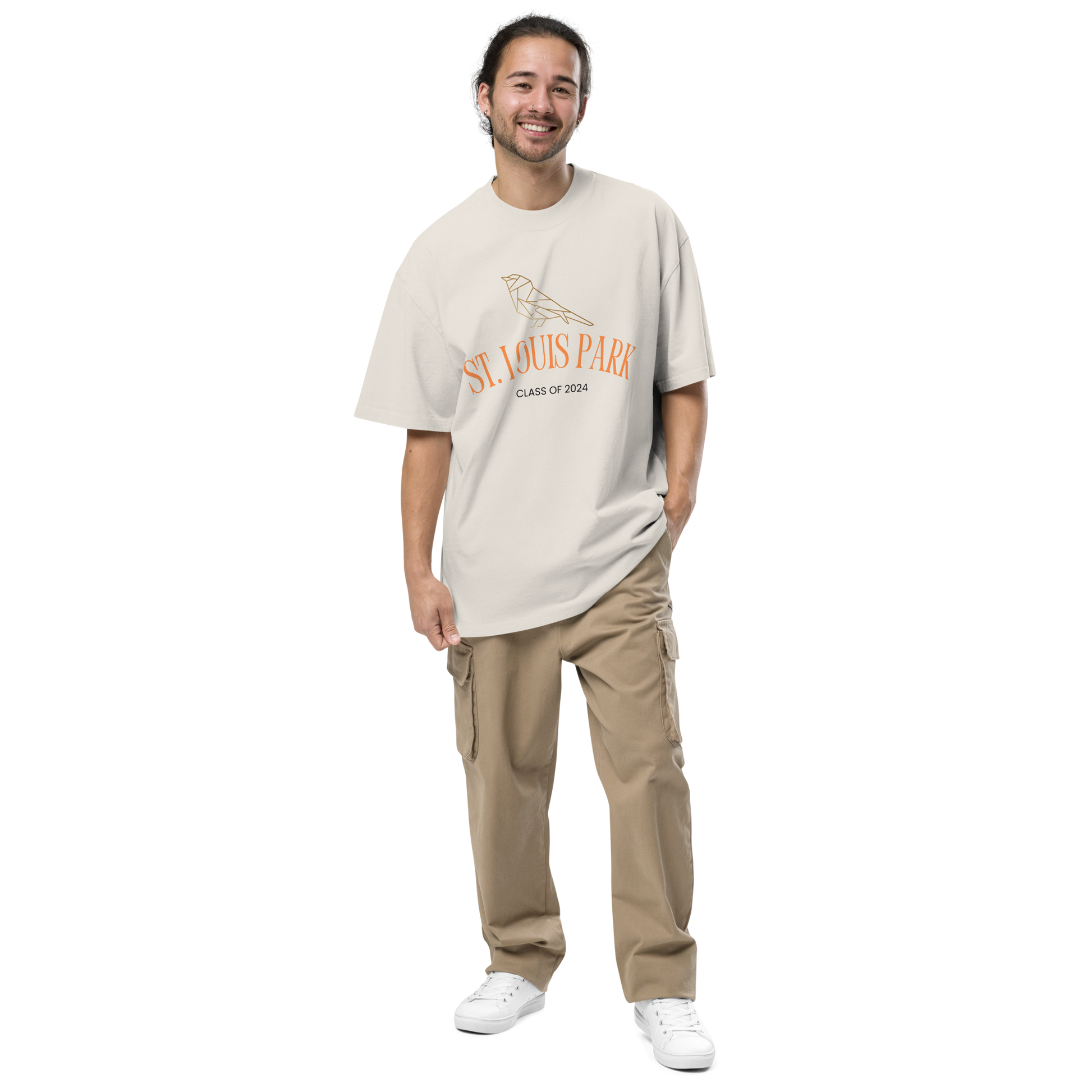 ST. Louis PArk Orioles Class of 2024 Bone Oversized T shirt