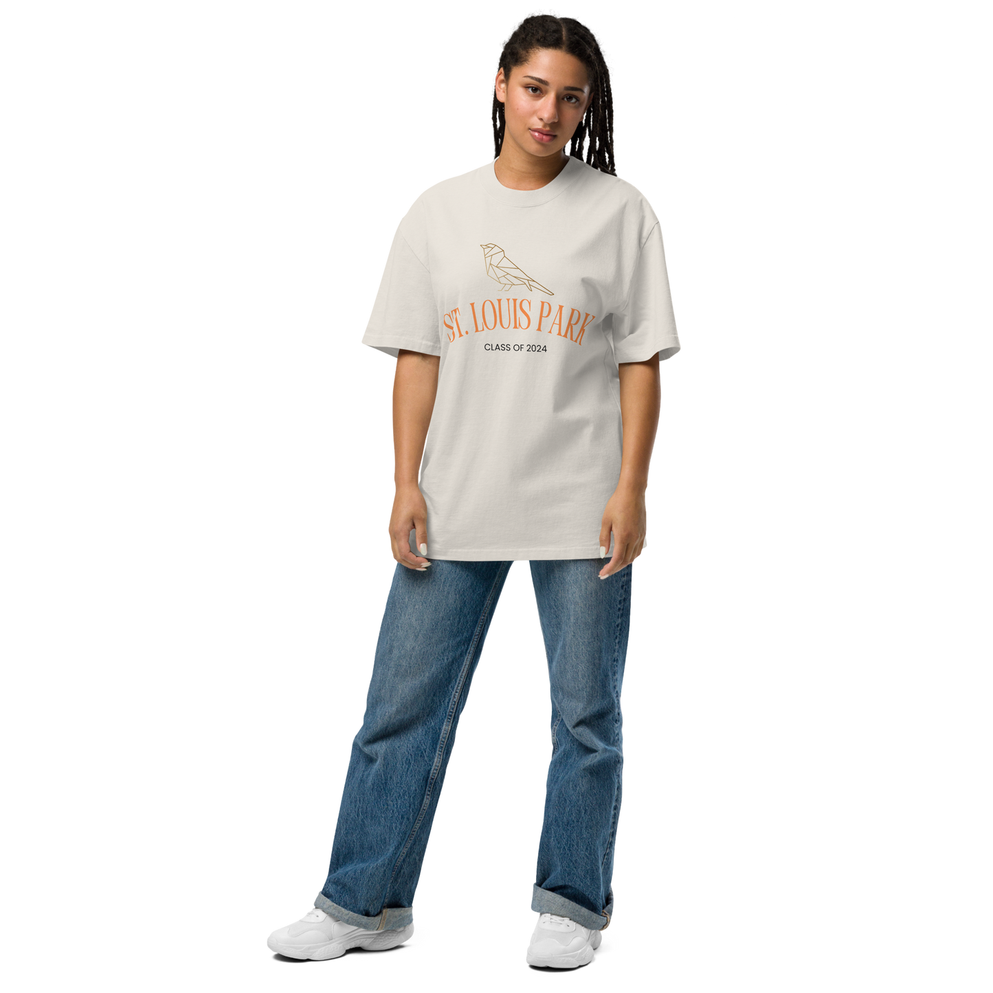 ST. Louis PArk Orioles Class of 2024 Bone Oversized T shirt
