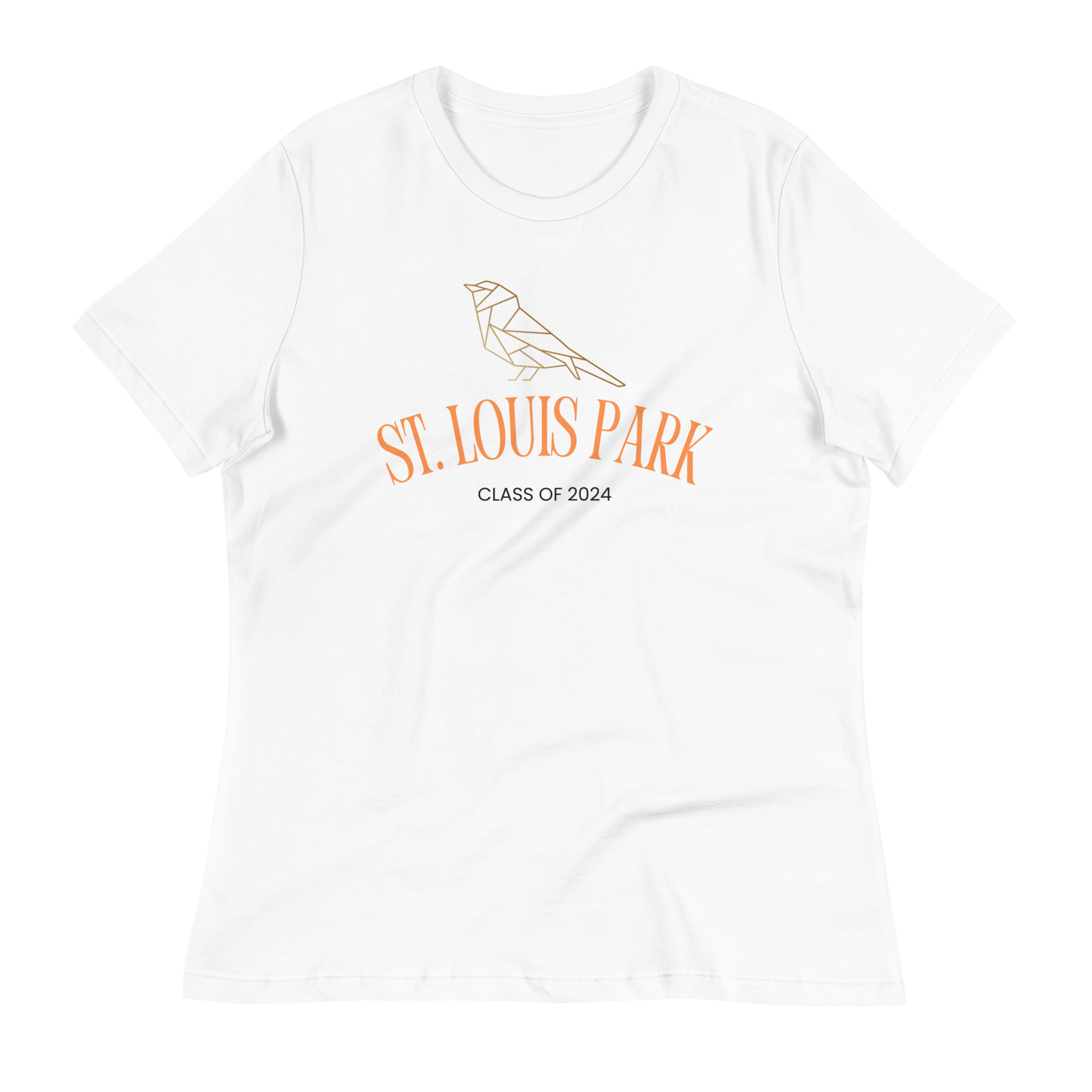 relaxed white t shirt womens st louis park orioles class of 2024 geometric 
