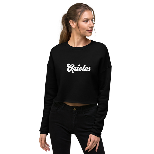 St. Louis Park Cropped Sweatshirt Black and White Orioles Writing