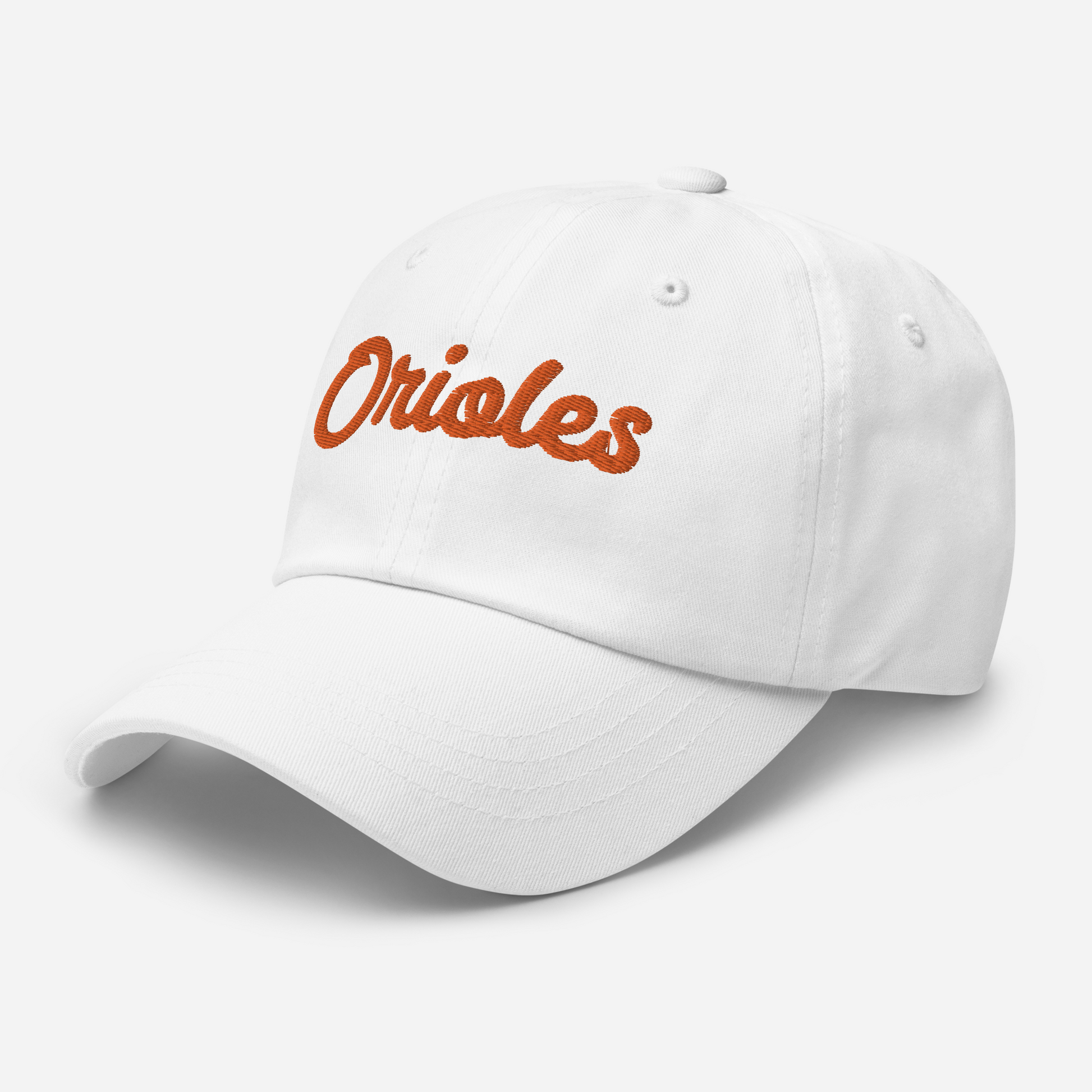 St. Louis Park Classic Dad Hat Orioles Embroidered Orange White Hat