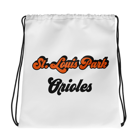 St. Louis Park Orioles Drawstring White Bag