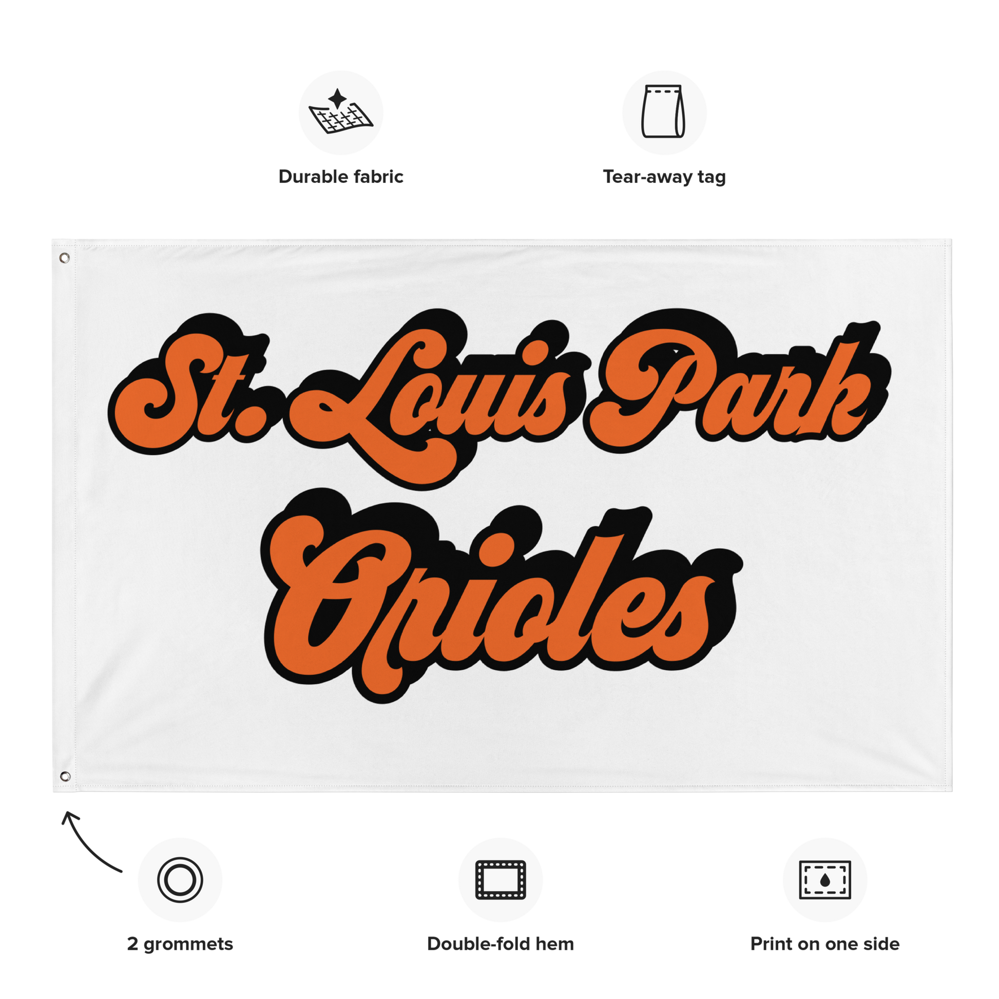 St. Louis Park Orioles SLP Flag White