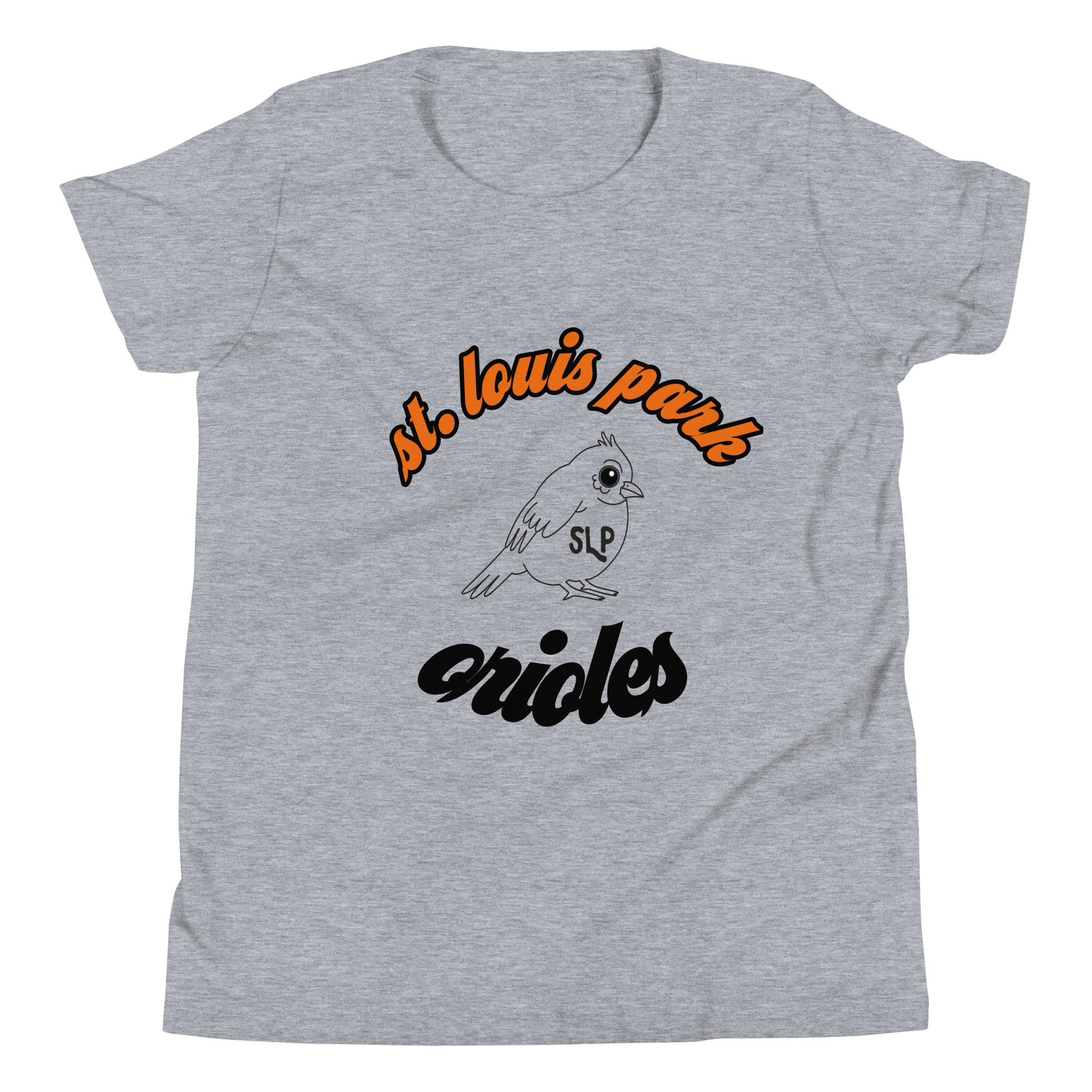 St louis park orioles T shirt youth kids shirt gray