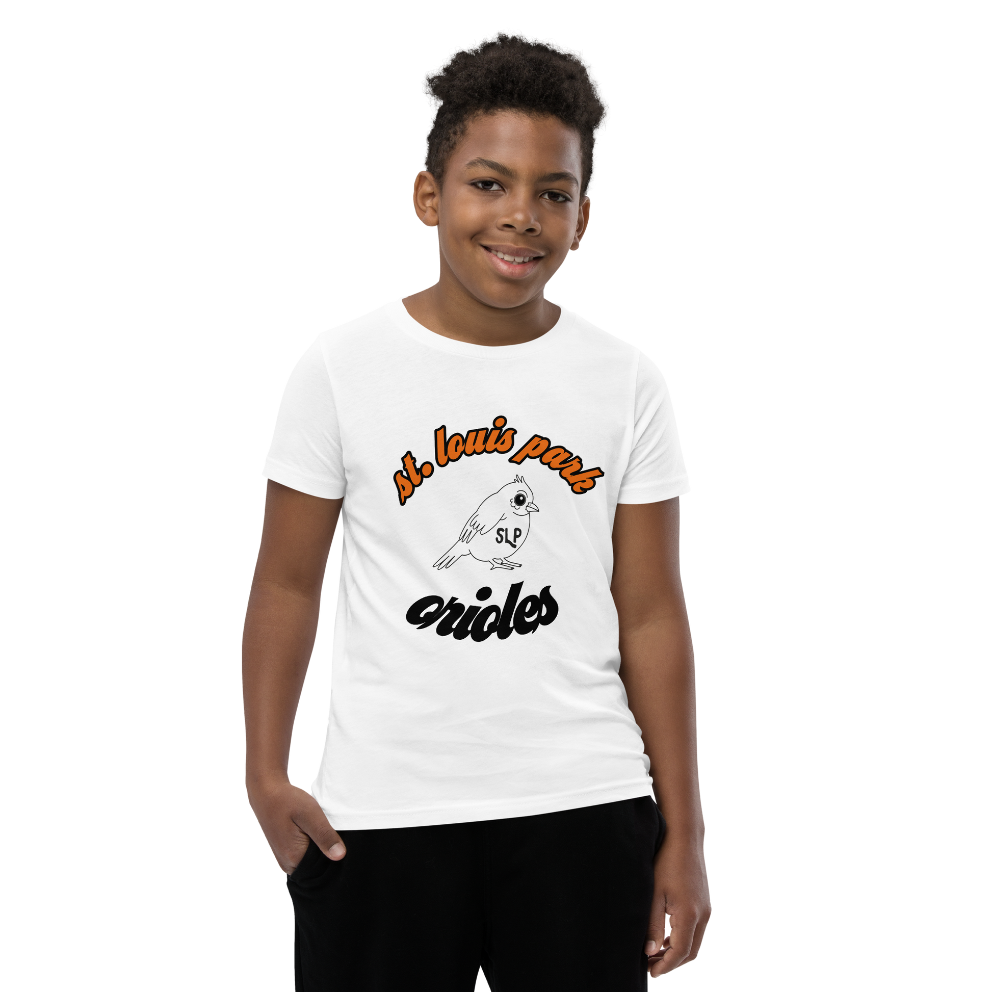 St louis park orioles T shirt youth kids shirt white