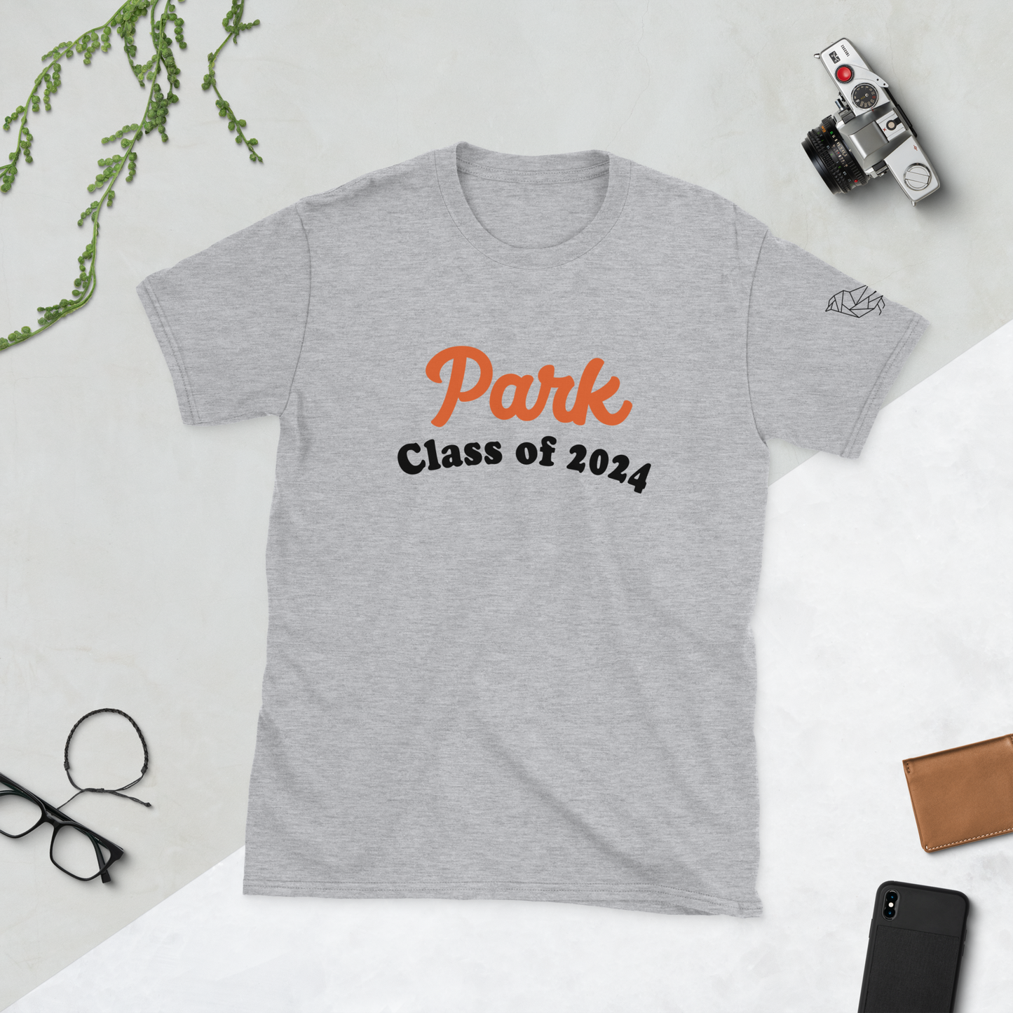 St. Louis Park Orioles Class of 2024 Short-Sleeve Gray T Shirt with Oriole on Sleeve